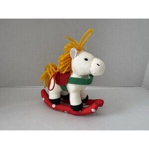 Vintage Stuffins Christmas Horse Ornament 1993 Soft Plush